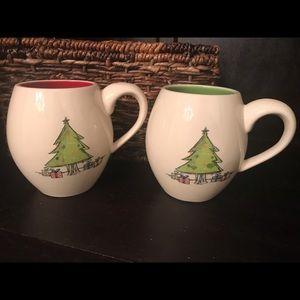 Rae Dunn O’Christmas Tree Mugs (Pair)